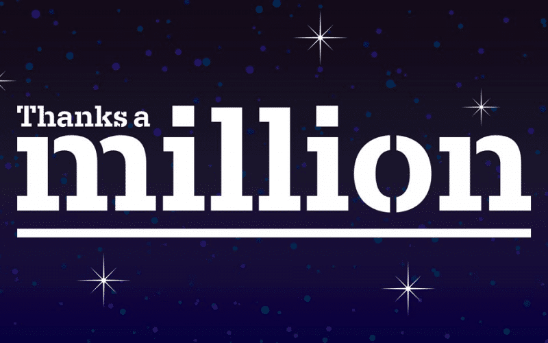 En Anglais: Thanks a Million: 1 GW UK Celebration Event