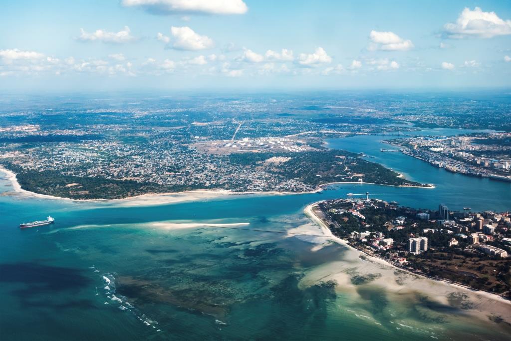 An aerial view of Dar es Salaam