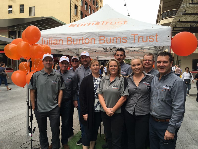 A photograph of the Clarke Energy charity volunteers at the Rundon Mall, Adelaide, South Australia