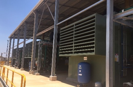 A photograph of the Tennant Creek power station enclosures