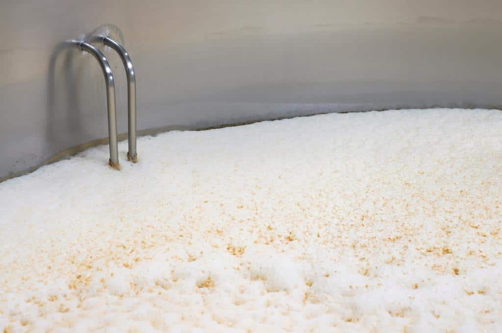 A photograph of foam during the beer brewing process highlighting potential for chp for the distillery and brewery supply chains