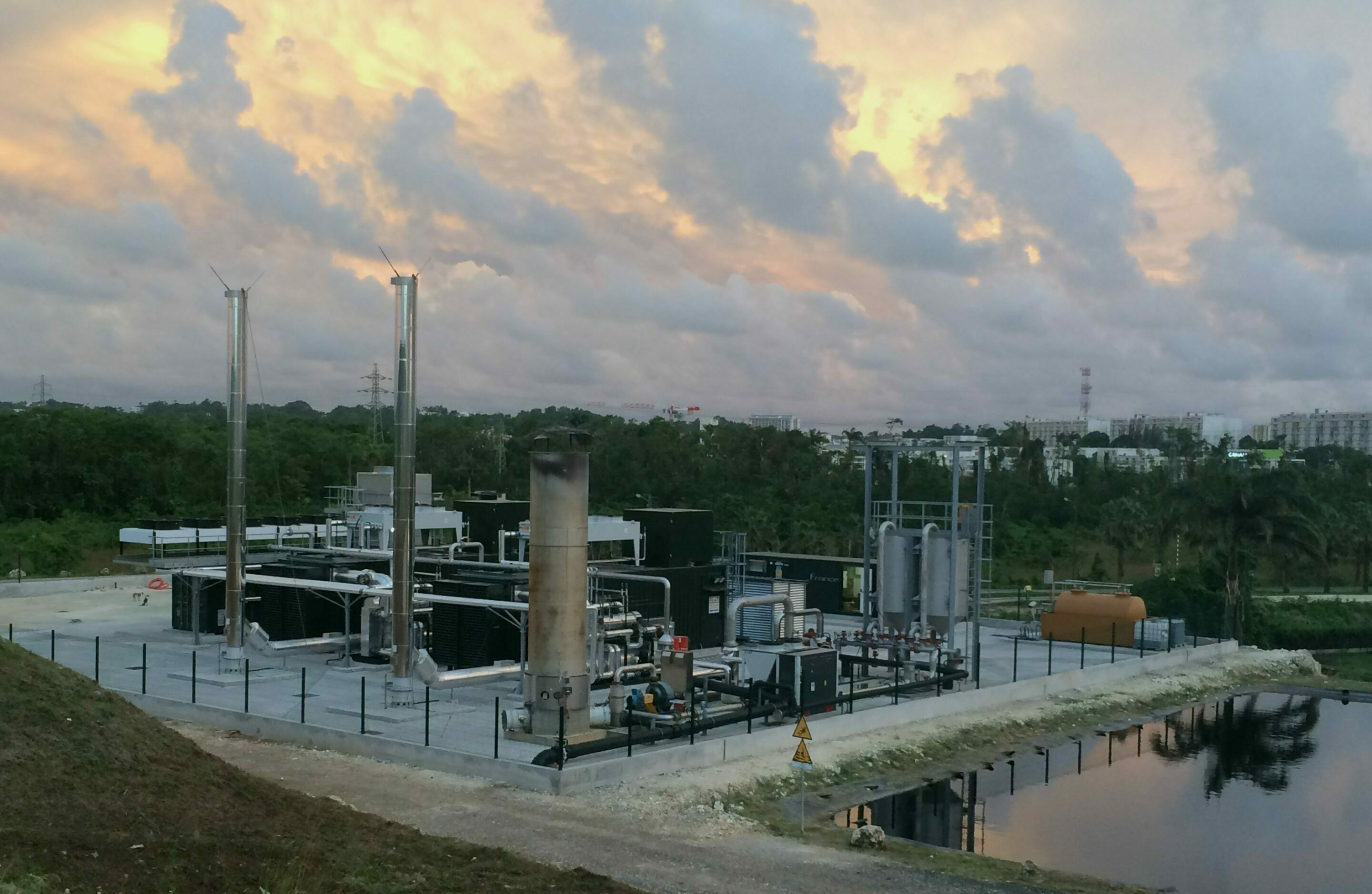 A Photograph of the La Gabarre Landfill Gas Power Plant in Guadeloupe