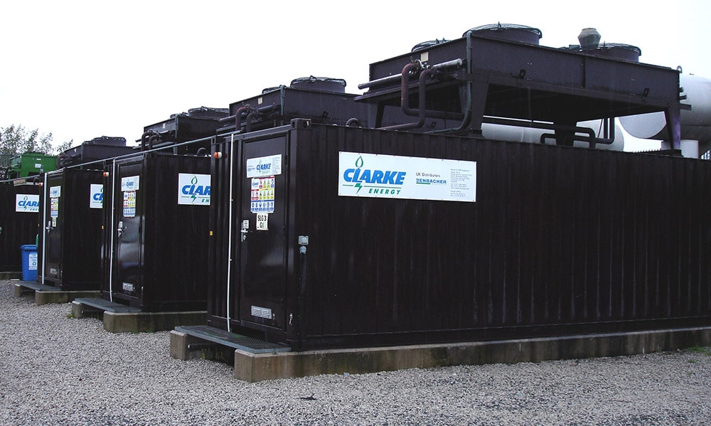 Landfill gas gensets installed at Risley, Cheshire.