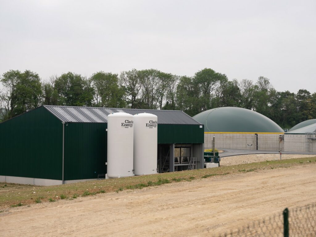 Sanamethan digestion facility with biogas upgrading and carbon dioxide recovery in France.