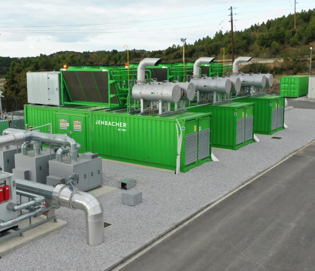 3 INNIO Jenbacher JGC416 gas engines installed at a waste management facility in Greece.