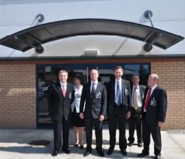 Lord Green and Clive Drinkwater with Jamie Clarke, Jim Clarke and Steve Eilbeck from Clarke Energy