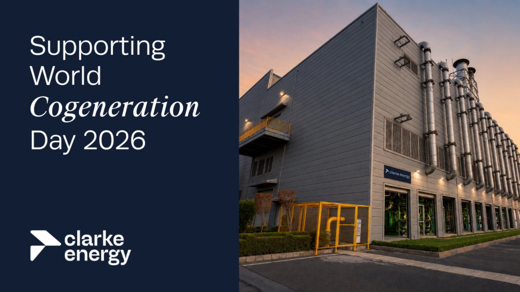 Text reads "Supporting World Cogeneration Day 2026" with image showing CHP plant