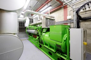 A gas-fuelled captive power plant and combined heat and power plant at AIB in Dublin