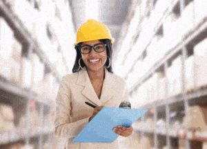 An Indian woman in an industrial facility