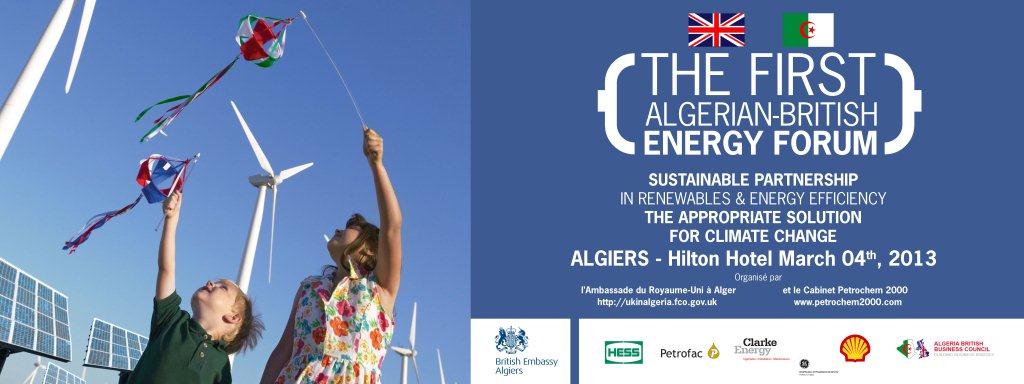 Banner for the first Algerian-British Energy Forum