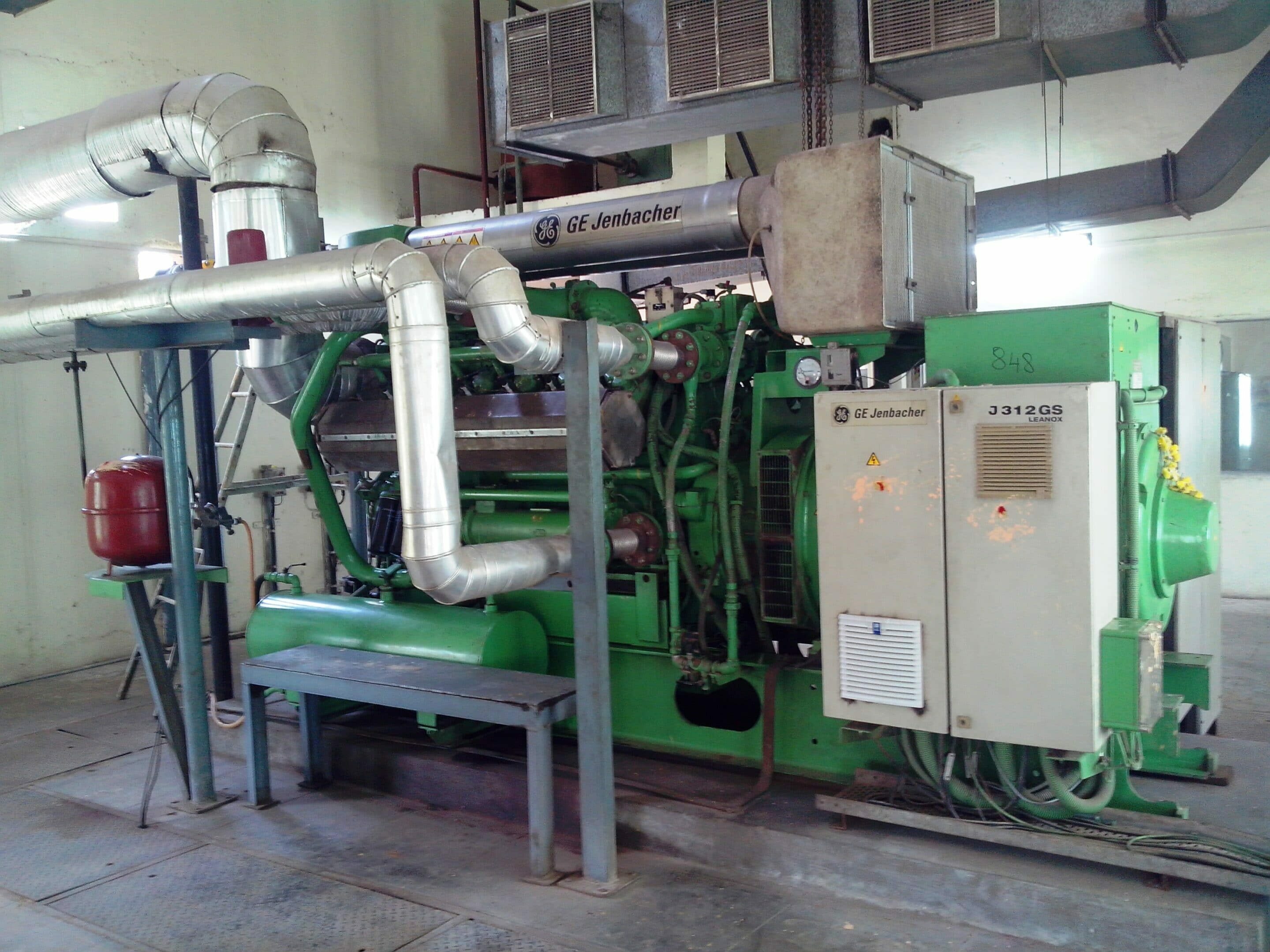 A view of the Jenbacher CHP engine at Koyambedu Sewage Treatment Plant 